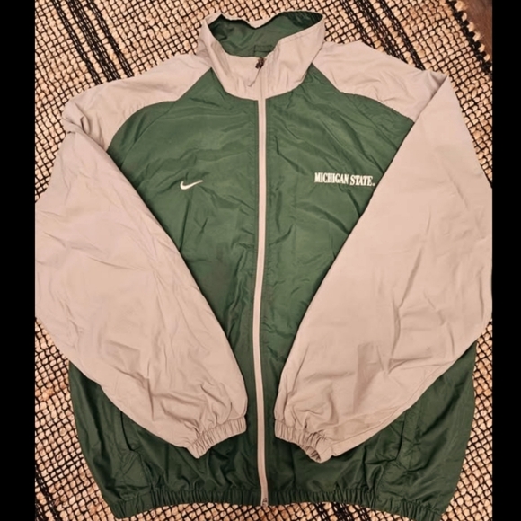 Nike Mens Green Gray Michigan State Spartans College-NCAA Jacket Size XL - Picture 1 of 7